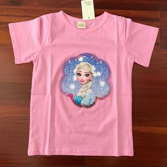 Elsa/Anna T-Shirt Sequins - Picture 2 of 3